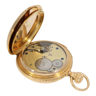 German rose gold hunting cased quarter repeating lever Circa 1884
