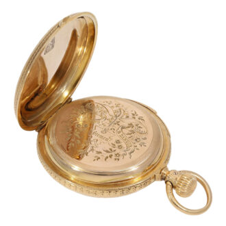 German rose gold hunting cased quarter repeating lever Circa 1884
