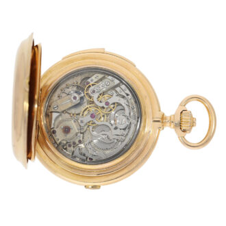 Swiss rose gold hunting cased complicated lever watch Circa 1900