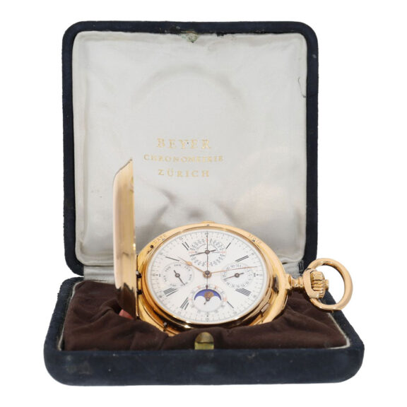 Swiss rose gold hunting cased complicated lever watch Circa 1900 Swiss rose gold hunting cased complicated lever watch Circa 1900