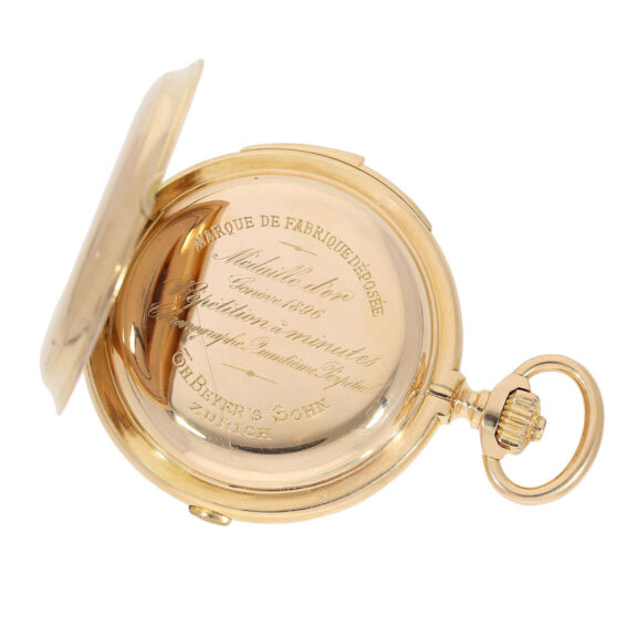 Swiss rose gold hunting cased complicated lever watch Circa 1900 Swiss rose gold hunting cased complicated lever watch Circa 1900