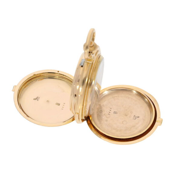 Swiss rose gold hunting cased complicated lever watch Circa 1900 Swiss rose gold hunting cased complicated lever watch Circa 1900