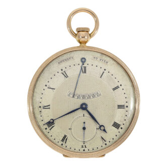 Swiss 18K gold open faced montre perpetuel lever watch Circa 1930