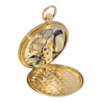 Swiss 18K gold open faced montre perpetuel lever watch Circa 1930