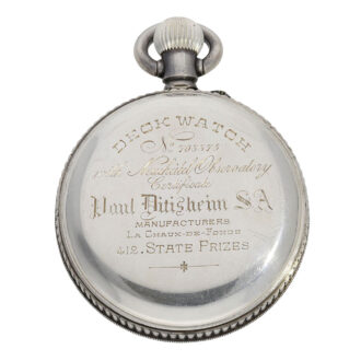 Extremely rare Swiss silver lever deck chronometer Circa 1928