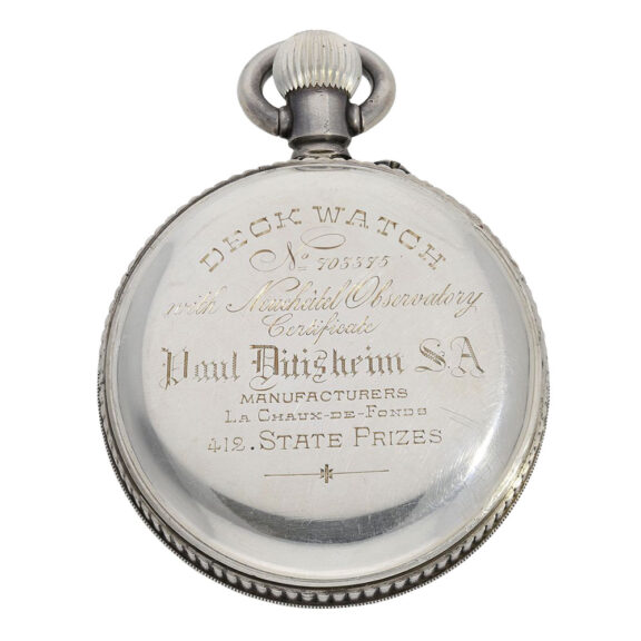 Extremely rare Swiss silver lever deck chronometer Circa 1928 Extremely rare Swiss silver lever deck chronometer Circa 1928