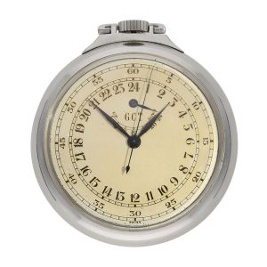 Swiss pilot's watch with 24h dial and power reserve Circa 1940-1945