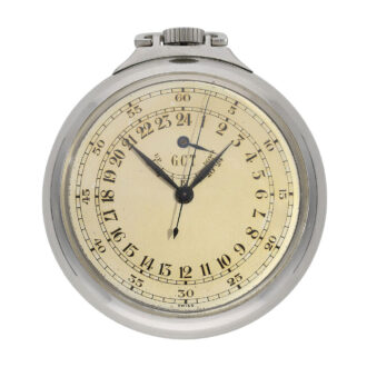 Swiss pilot's watch with 24h dial and power reserve Circa 1940-1945