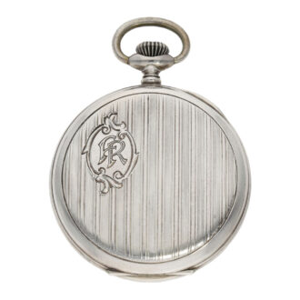 Swiss silver digital watch with jumping hours and minutes Circa 1910