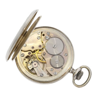 Swiss silver digital watch with jumping hours and minutes Circa 1910