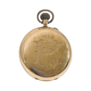 English 18 carat gold full hunter pocket watch Circa 1906