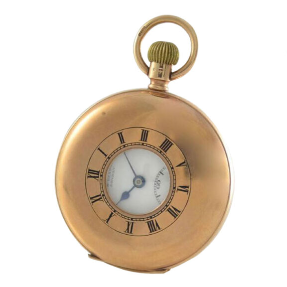English 9 carat rose gold half hunter lever watch Circa 1900 English 9 carat rose gold half hunter lever watch Circa 1900