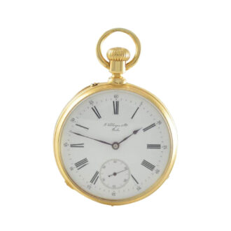 Swiss 18 carat gold open faced pocket watch Circa 1870 Swiss 18 carat gold open faced pocket watch Circa 1870