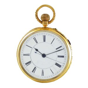 Heavy English 18 carat gold open faced lever Circa 1893