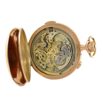 Swiss full hunter with repetition and calendar Circa 1900