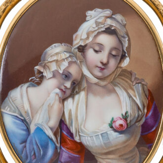 Very fine French gold and enamel painted brooch Circa 1800