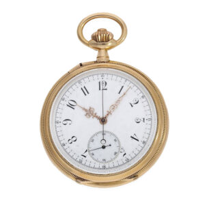Early French 18 Carat gold chronograph pocket watch Circa 1890
