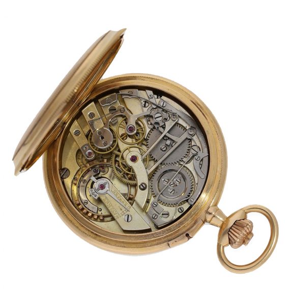 Early French 18 Carat gold chronograph pocket watch Circa 1890 Early French 18 Carat gold chronograph pocket watch Circa 1890