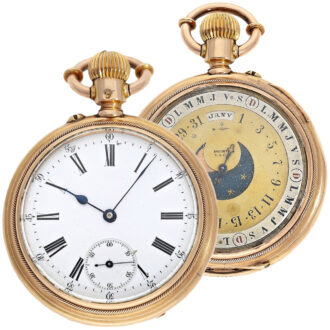 Swiss double-sided decorative calendar watch Circa 1880