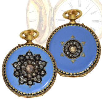 Swiss miniature gold hunting cased pocket watch Circa 1868