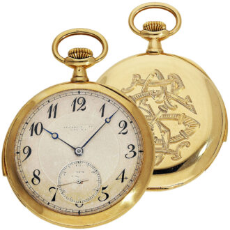 Swiss gold minute repeating keyless pocket watch Circa 1912