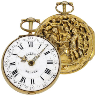 English 20K gold verge repoussé pocket watch Circa 1777 English 20K gold verge repoussé pocket watch Circa 1777