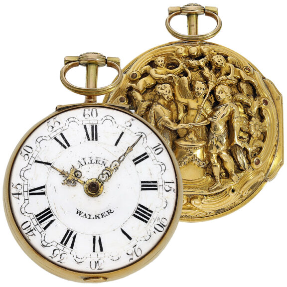 English 20K gold verge repoussé pocket watch Circa 1777 English 20K gold verge repoussé pocket watch Circa 1777