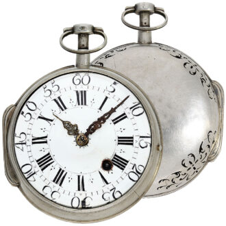 Fine French silver quarter repeating oignon watch Circa 1720
