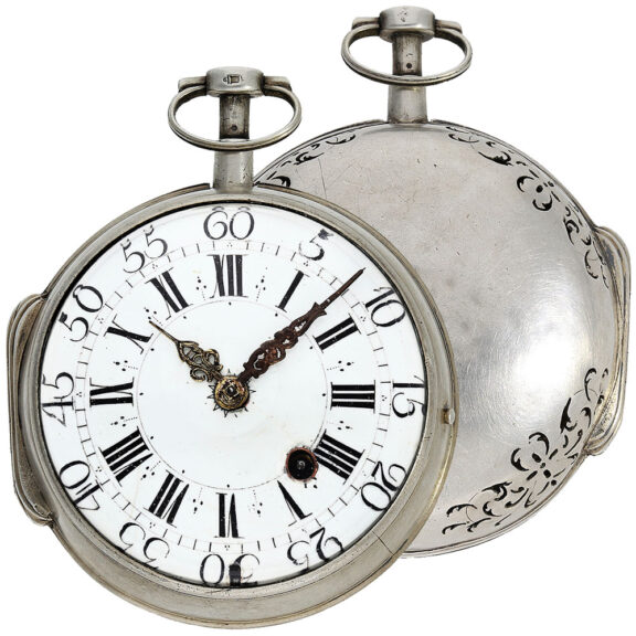 Fine French silver quarter repeating oignon watch Circa 1720 Fine French silver quarter repeating oignon watch Circa 1720