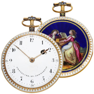 Swiss decorative gold and enamel verge pocket watch Circa 1790