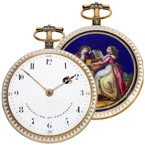 Swiss decorative gold and enamel verge pocket watch Circa 1790