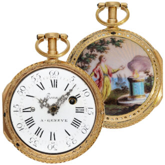 French gold and enamel repeating à toc et à tact watch Circa 1770