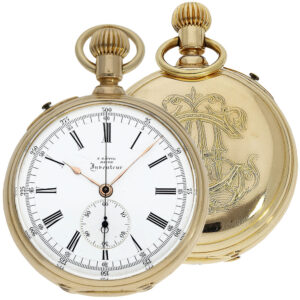 French gold pocket watch with experimental chronograph Circa 1870