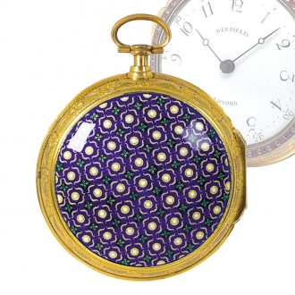 English brass pair cased verge open faced pocket watch Circa 1800