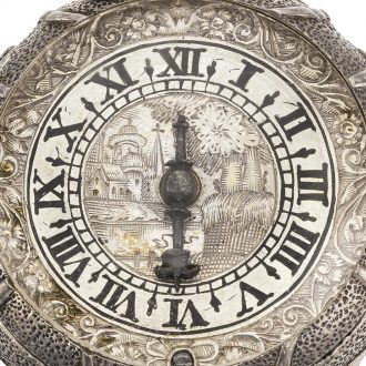 English single-handed watch in the shape of a rosebud Circa 1640