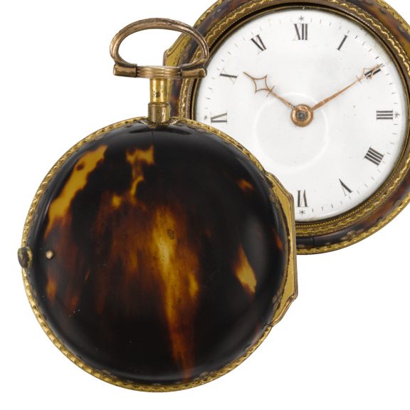 Swiss verge pocket watch in a tortoiseshell case Circa 1790