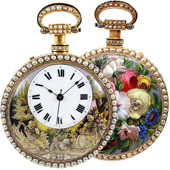 Exceptional Swiss gold quarter repeating automaton Circa 1820