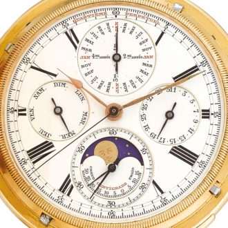 Swiss repeating perpetual calendar chronograph watch Circa 1910 Swiss repeating perpetual calendar chronograph watch Circa 1910