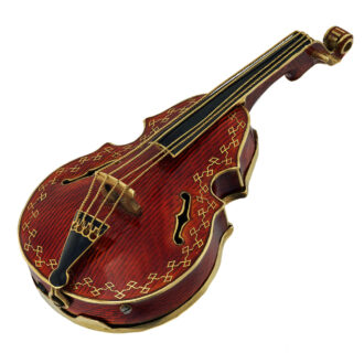 Gold and enamel cello shape form pendant watch Circa 1830-1840