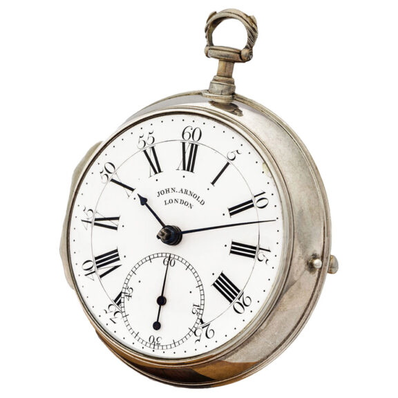 Large silver English deck chronometer with O-Z balance Circa 1774