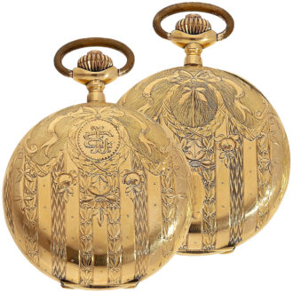 Swiss gold Art Nouveau minute repeating hunter watch Circa 1910