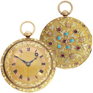 French 18K multicolour gold verge pocket watch Circa 1825