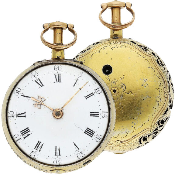 English pair-cased repeating watch in a shagreen case Circa 1720 English pair-cased repeating watch in a shagreen case Circa 1720