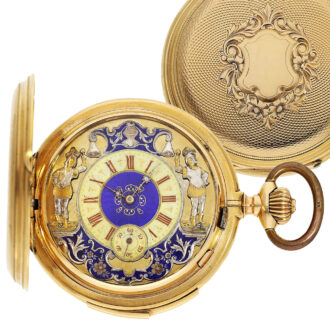 Swiss minute repeating watch with two jacquemarts Circa 1890