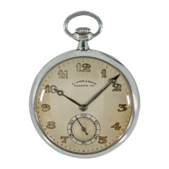 Rare flat German platinum open faced pocket watch Circa 1936