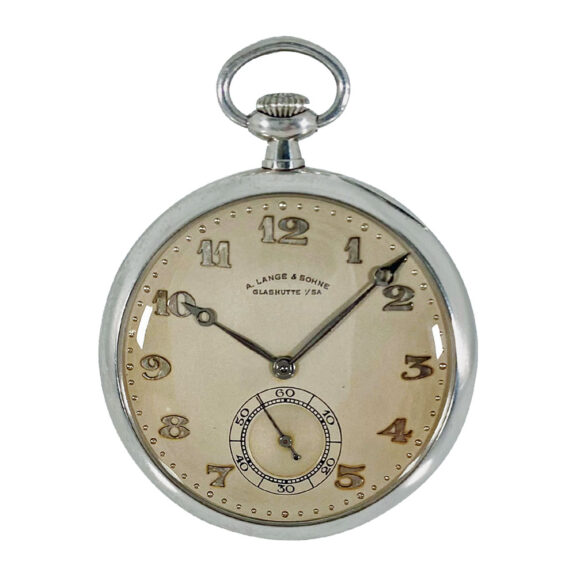 Rare flat German platinum open faced pocket watch Circa 1936