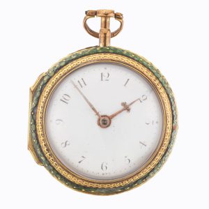 English gilt and shagreen pair cased watch Circa 1775