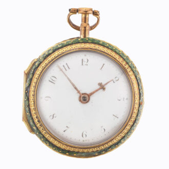 English gilt and shagreen pair cased watch Circa 1775