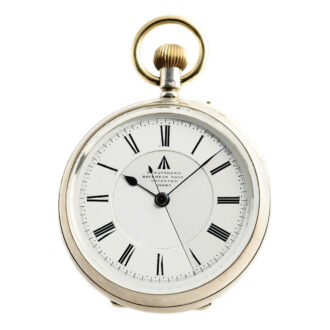 English silver deck watch with 34 minute carrousel Circa 1909