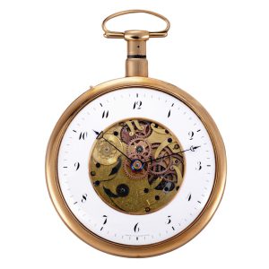 Swiss gold repeating watch with visible movement Circa 1815